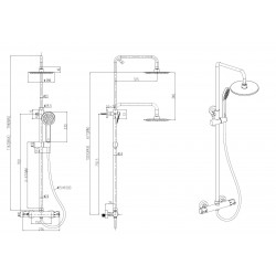 Termostatický nástěnný set NAUPLIOS 250 BLACK