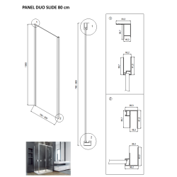 Boční panel ke sprchovým dveřím DUO SLIDE BLACK