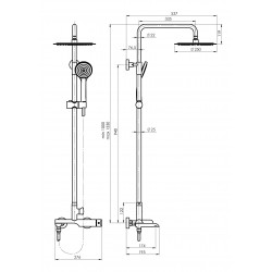Sprchový set s pákovou batériou ULTRA-10 OLO GOLD, zlatá