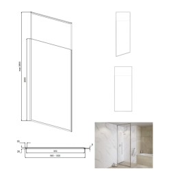 Walk-in sprchový kout ICON CHROM