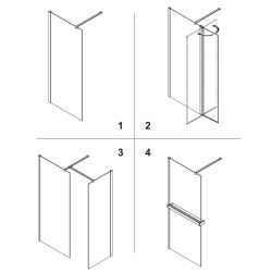 Walk-in bezdvéřový a bezbariérový sprchový kout LAGOS GOLD NEW 200
