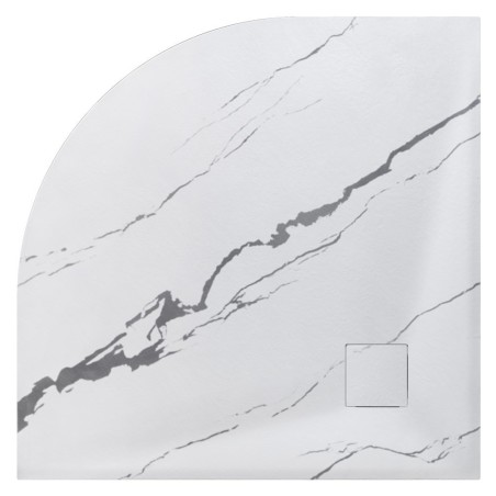 Štvrťkruhová sprchová vanička VEXO MARBLE - biela