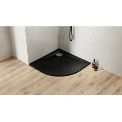 Štvrťkruhová sprchová vanička VEXO - čierna