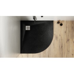 Čtvrtkruhová sprchová vanička VEXO - černá