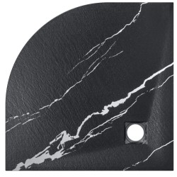 Čtvrtkruhová sprchová vanička VEXO MARBLE - černá