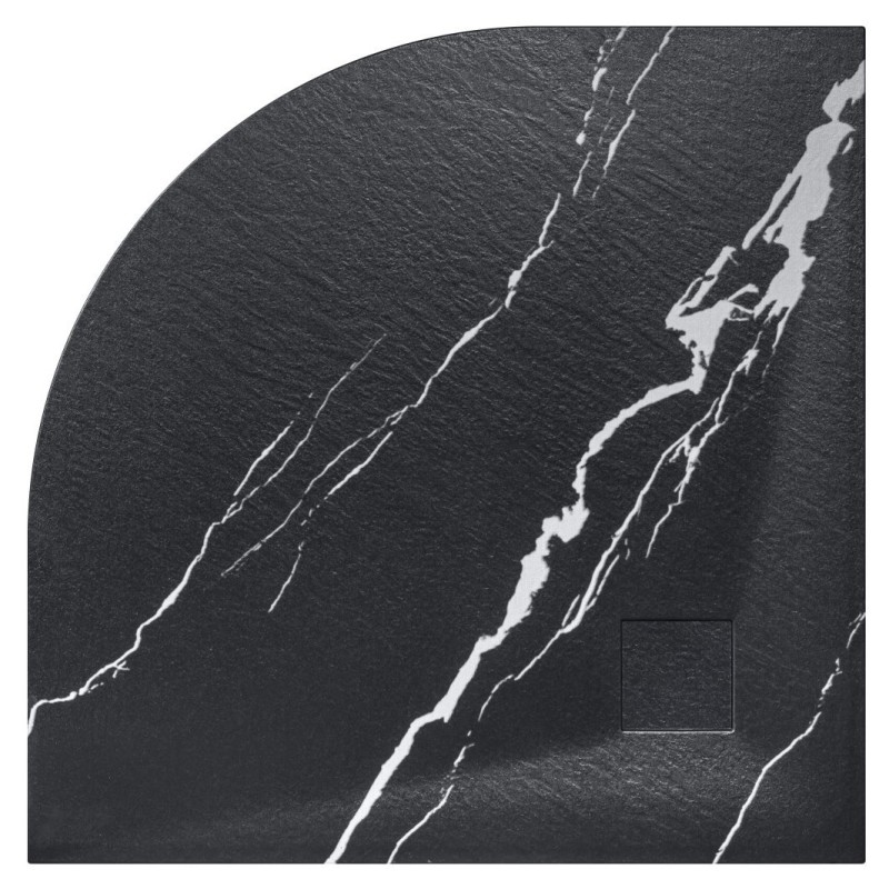 Čtvrtkruhová sprchová vanička VEXO MARBLE - černá
