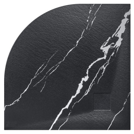 Čtvrtkruhová sprchová vanička VEXO MARBLE - černá