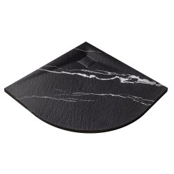 Čtvrtkruhová sprchová vanička VEXO MARBLE - černá