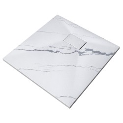 Čtvercová sprchová vanička VEXO MARBLE - bílá