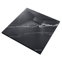 Čtvercová sprchová vanička VEXO MARBLE - černá