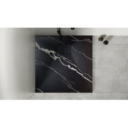Čtvercová sprchová vanička VEXO MARBLE - černá