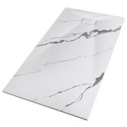 Obdélníková sprchová vanička VEXO MARBLE - bílá