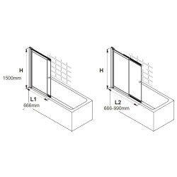 Vanová zástěna EASY SLIDE BLACK NEW