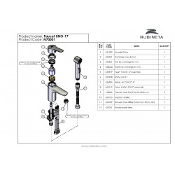 Umyvadlová baterie s bidetovou sprškou UNO-17