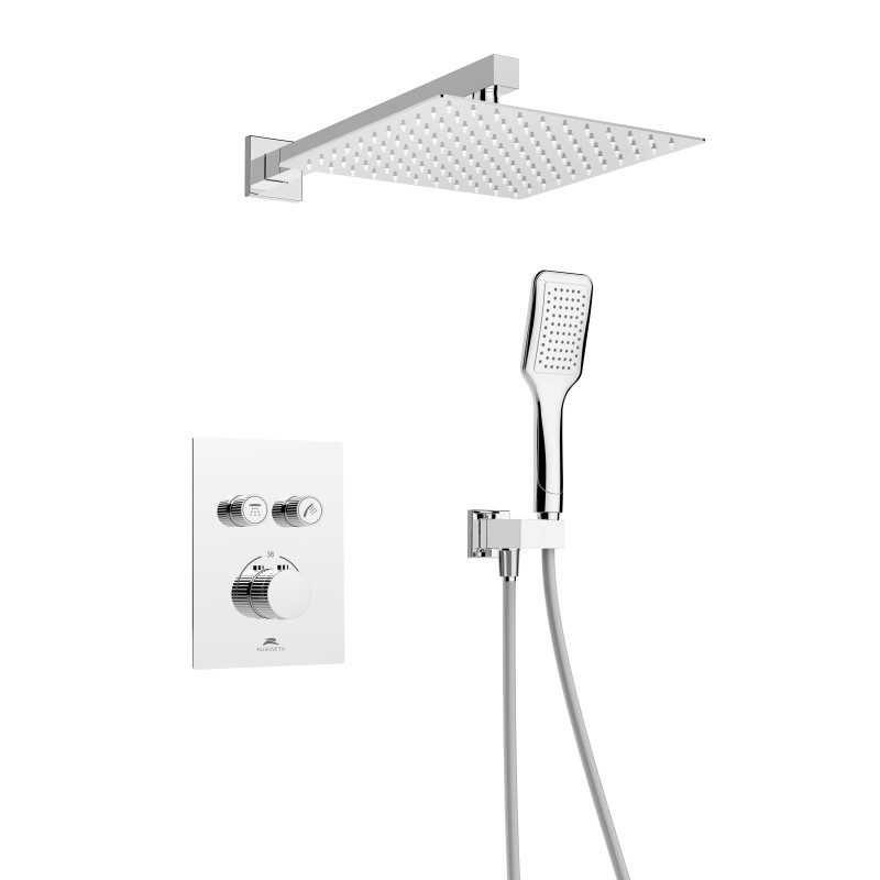 THERMO-2F-OLO (SQ), termostatický podomítkový set, 2-cestná (s příslušenstvím)