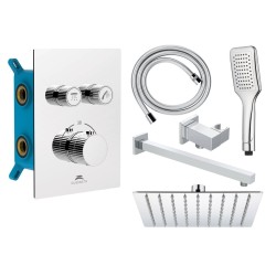 THERMO-2F-OLO (SQ), termostatický podomítkový set, 2-cestná (s příslušenstvím)