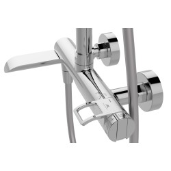 Sprchový termostatický nástěnný set COSY-10 + SLOUP RAINFALL, chrom