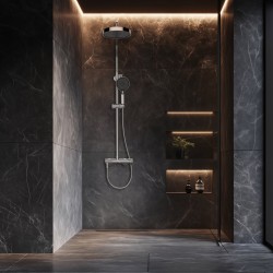 Sprchový termostatický nástěnný set COSY-10 + SLOUP RAINFALL, chrom