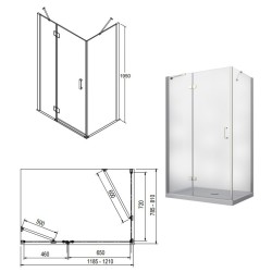 Obdĺžnikový sprchovací kút VIVA 195O