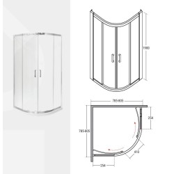 Štvrťkruhový sprchovací kút MODERN CHROM 190