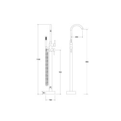 Stojánková vanová baterie ILLUSION II Černá