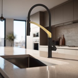 Dřezová baterie ULTIMA U-50 - černá - zlatá