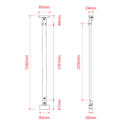 Rohová rozpěrná tyč LAGOS NEW