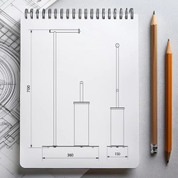 Černý stojan na toaletní papír a WC štětku