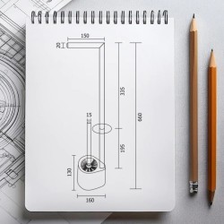 WC kefa + držiak papiera, nerez čierna