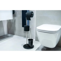 WC štětka + držák papíru, nerez a černá barva