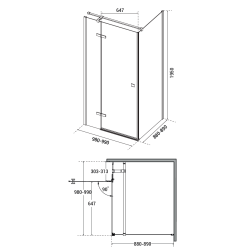 Obdélníkový sprchový kout PIXA GRAFIT