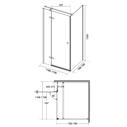 Obdélníkový sprchový kout PIXA GRAFIT