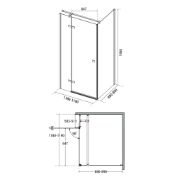 Obdélníkový sprchový kout PIXA GRAFIT