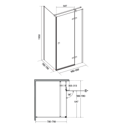 Obdĺžnikový sprchovací kút PIXA