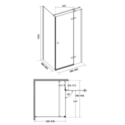 Obdélníkový sprchový kout PIXA