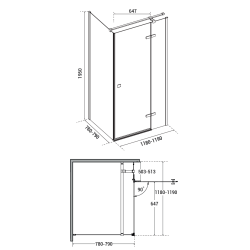 Obdélníkový sprchový kout PIXA BLACK