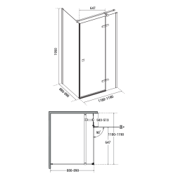 Obdélníkový sprchový kout PIXA GOLD
