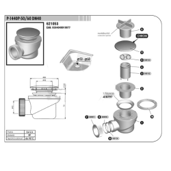 Vaničkový sifón P-1440P-50/60 DN40