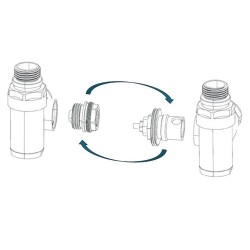 INTEGRATO-SADA, univerzálny rohový ventil s plastovou rozetou