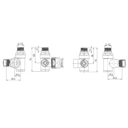 INTEGRATO-SADA, univerzálny rohový ventil s plastovou rozetou