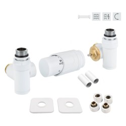 INTEGRATO-SADA, univerzálny rohový ventil s mosadznou rozetou 2 ks