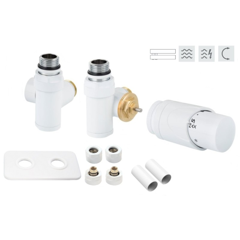 INTEGRATO-SADA, universální rohový ventil s mosaznou rozetou 1 ks