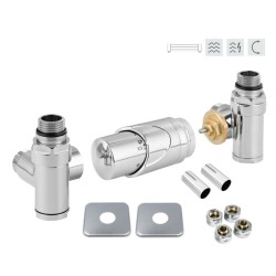 INTEGRATO-SADA, univerzálny rohový ventil s mosadznou rozetou 2 ks