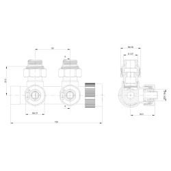 HYBRID-SADA, univerzálny stredový ventil s mosadznou rozetou