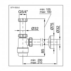 Umyvadlový sifon STY-533-2