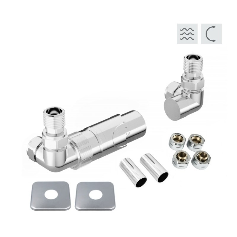 PRIME-SADA, universální rohový ventil s mosaznou rozetou