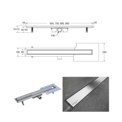Odtokový žlab VIRGO DUO s roštem 2v1