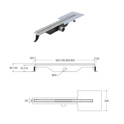 Odtokový podlahový žlab VIRGO SLIM