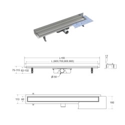 Odtokový podlahový žľab VIRGO NEXT DUO