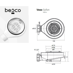 Čtvrtkruhová sprchová vanička VEXO - bílá